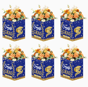 DAMAI Decoraciones para Fiestas de Graduación, Suministros de Embalaje Floral, Caja de Regalo Cuadrada con Gorro de Graduación Dorado para Graduación, Caja de Flores - Product Image 5