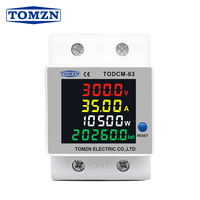 Medidor de Energía TOMZN DC 14-600V 63A, Voltímetro, Amperímetro, Medidor Digital de Potencia 4 en 1 para Riel DIN, Monitor de Energía Solar Fotovoltaica KWh con Reinicio