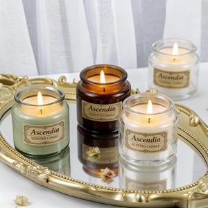 Bougie en cire de soja aromatique en verre ambré moderne de luxe, logo personnalisé pour la décoration de la maison à l'occasion de Pâques - Fabriquée à la main, non toxique, respectueuse de l'environnement - Product Image 2