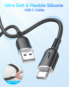 Cable de Carga Rápida Tipo C SUNGUY, Cable de Datos USB C de Silicona para Teléfono Móvil, Uso en Automóvil - Product Image 3