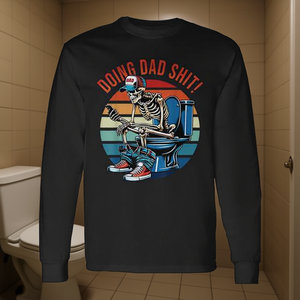 Camiseta de manga larga Doing Dad Shit Skeleton Toilet - Product Image 3