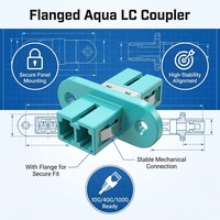 Adaptateur de fibre optique Aqua LC vers LC Duplex, coupleur à bride universel SM MM pour panneau de boîtier de bureau FHS--LC02-AQ CN