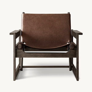 Chaise en cuir Nielsen, inspirée des campagnes de design Sassanide et des meubles de safari, revivals scandinaves du milieu du siècle - Product Image 2