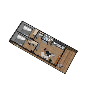 Nhà di động lắp ghép mô-đun 2-3 phòng ngủ, nhà gỗ container hiện đại, nhà vườn di động, khách sạn, biệt thự, nhà lắp sẵn - Product Image 3