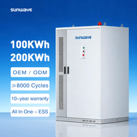 Système de stockage d'énergie (ESS) SUNWAVE 100 kWh HV en rack, 314 Ah, haute dissipation thermique, UPS Plug&Play pour ferme, tout-en-un, panneaux photovoltaïques + onduleur IP54 BMS