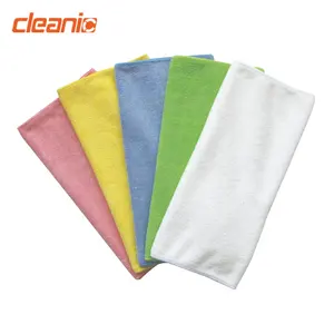 Janitorial supplies wholesale high water absorbent microfiber weft knit cleaning cloth with customized logo