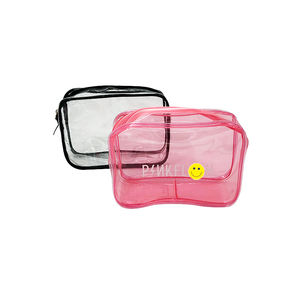 Fashionable Transparent PVC Cosmetic <b>Bag</b> Organizer <b>Pouches</b> Zipper Waterproof Feature Portable Foldable <b>for</b> Daily Outdoor Use - Product Image 4