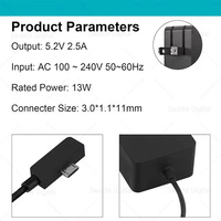Véritable adaptateur secteur pour ordinateur portable pour Microsoft Surface 3 Tablet Adaptateur secteur Chargeur 13W 1751 1623 1624 1645 5.2V 2.5A 13W