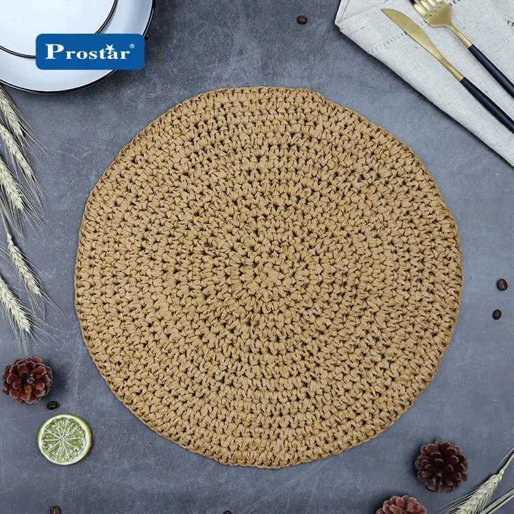 गर्म बेच crochet सजावटी कागज placemats दौर कागज placemats