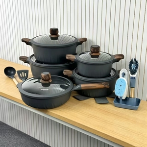 Set di Pentole in Granito Classico 21 Pezzi, Casseruola Antiaderente, Padella Profonda per <span class=keywords><strong>Chef</strong></span> Domestici, Set di Pentole in Alluminio Spesso di Qualità Premium, Vendita all'Ingrosso - Product Image 1