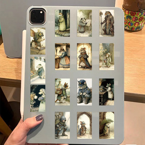 50PCS Animales gato perro historia pegatina Estilo Vintage <span class=keywords><strong>cuento</strong></span> de hadas ilustración - Product Image 5