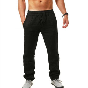 Pantaloni estivi in vita elastica traspirante vestiti pantaloni <span class=keywords><strong>di</strong></span> <span class=keywords><strong>lino</strong></span> <span class=keywords><strong>di</strong></span> cotone <span class=keywords><strong>di</strong></span> grandi dimensioni - Product Image 4