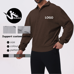 Polo a Maniche Lunghe Vintage di Alta Qualità in Cotone e Poliestere per <span class=keywords><strong>Uomo</strong></span>, <span class=keywords><strong>Senza</strong></span> <span class=keywords><strong>Cappuccio</strong></span>, Abbigliamento Casual - Product Image 1