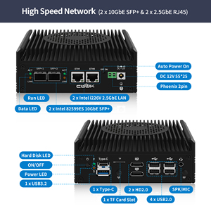 Mini <span class=keywords><strong>PC</strong></span> Pare-feu CWWK N150 avec double 82599ES 10G SFP+ et 2 ports LAN i226V 2.5GbE, Micro-Appareil Routeur OPNsense pour Laboratoire Domestique et Matériel Informatique - Product Image 3