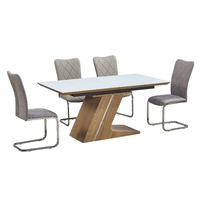 Table à manger en MDF et verre convertible, réglable et extensible, prix d'usine en gros, pour la maison, les appartements et les hôtels