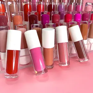 Makeup grosir 50 warna Matte selesai lipstik tahan lama Vegan Label pribadi lipstik cair tahan air