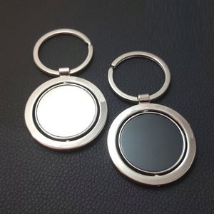 Wholesale Custom Logo <b>Round</b> Rotating Laser Engraved Logo Corporate Promotional Small Gifts Laser Engraving Keychain Key Chain - Product Image 6