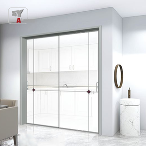 Puerta Batiente de Aluminio con Borde Ultrafino, Rotura de Puente Térmico, Doble Vidrio Templado, Diseño Gráfico Personalizable para Sala de Estar - Product Image 2