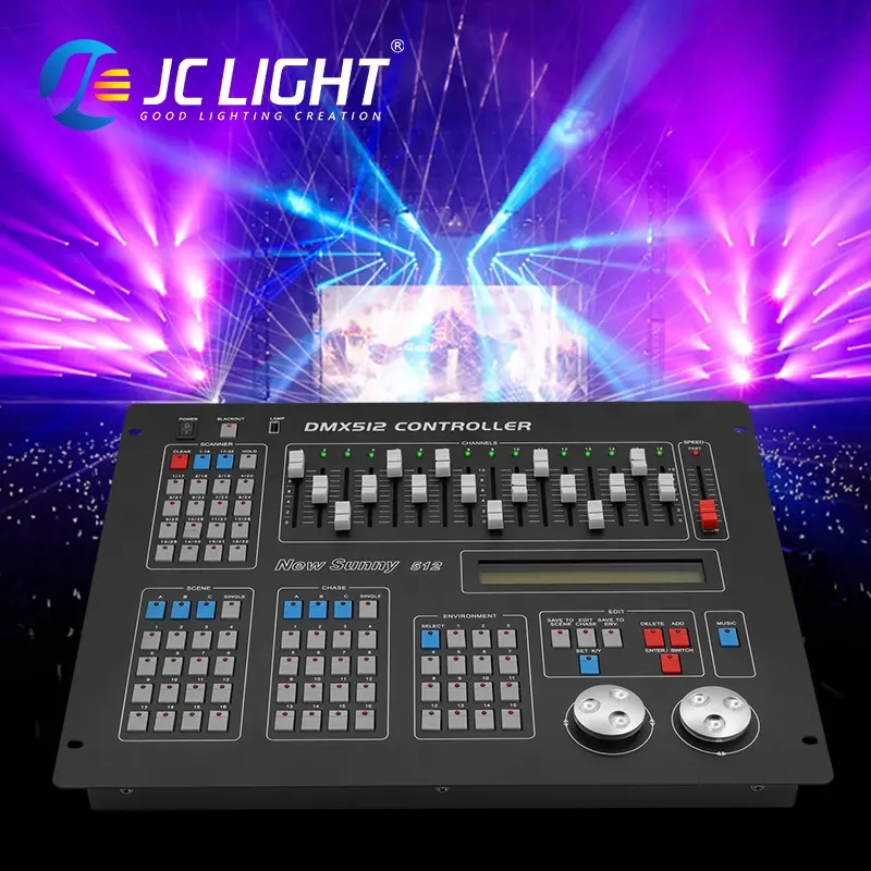 New Sunny 512 Dmx Lighting Console Manual Disco Party Stage Light Controller with flight case
