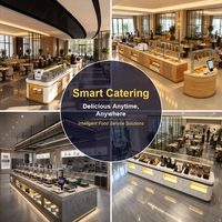 Applicable aux grandes cantines. Personnalisation possible. Comptoir de conservation des aliments. Comptoir de buffet.