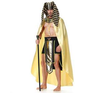 Costumes d'Halloween personnalisés pour hommes adultes, costume de pharaon égyptien, costume de cosplay pour carnaval, performance scénique, cape élégante - Product Image 5