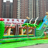 Château gonflable PVC Safari Forêt tropicale Astronaute Espace avec toboggan aquatique pour parcs à thème ou fêtes