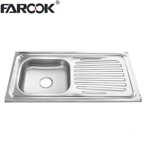 Fregadero de Cocina de Acero Inoxidable Económico de una Sola Tina con Escurridor, Hecho en China - Product Image 1