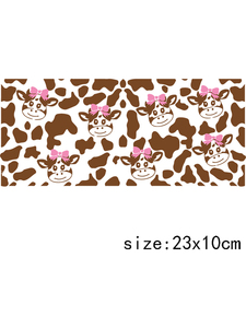 LETOP 1PCS Wallen Floral Highland Cow Print Tumbler Sticker Decals Waterproof Washable for 16oz Libbey UV DTF Wraps Transfers - Product Image 5