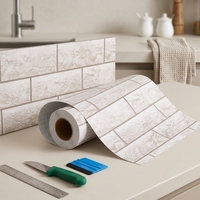Papier peint auto-adhésif 3D effet brique, imperméable, vinyle épais, autocollant mural facile à installer, résistant aux rayures, pour cuisine et pièce moderne