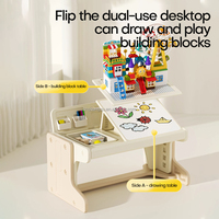 VSUCH Bureau d'étude réglable et rétractable en plastique pour bébé, ensemble table et chaise nordique pour enfants, idéal pour chambre d'enfant
