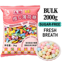 Factory OEM Multi-Colored Fruit Flavored Sugar-Free Vitamin C Mint Lozenges Tablet Candy Natural Menthol for Fresh Breath Bag
