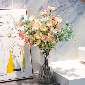 <b>Artificial</b> Azalea Flowers Silk <b>Bouquet</b> Pink Coral Blue Champagne Red Rose Red Purple High Simulation Home Decor Wedding Props - Product Image 1