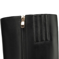 Bottes hautes à talon aiguille noires pour femme Moncheer, élégantes, à bout pointu, avec talon doré, à fermeture éclair, pour l'hiver, qui rehaussent la silhouette