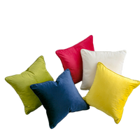 Vente en gros de taie d'oreiller jacquard personnalisée, housse de coussin en velours solide pour canapé-lit de salon, décoration de luxe d'hôtel de fabricant OEM