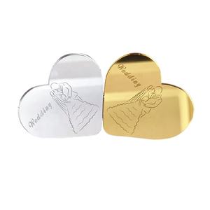 カスタムロゴプラスチックアールデコハート型結婚式パーティーテーブルセンターピースミラー化粧品装飾 - Product Image 1