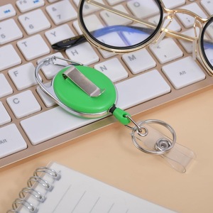 Printable oval frosted strap with easy-pull <b>buckle</b>, retractable back <b>clip</b>, suitable for nurse ID cards, logo printing, and - Product Image 3