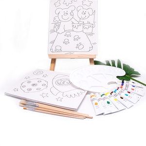 Mega caballete de arte para niños, conjunto de <span class=keywords><strong>dibujo</strong></span> de mesa pequeña, caballete de exhibición <span class=keywords><strong>con</strong></span> <span class=keywords><strong>pintura</strong></span> <span class=keywords><strong>acrílica</strong></span>, pinceles y lienzo - Product Image 3