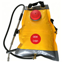 Sac à dos de pompier souple personnalisé pour unité de lutte contre l'incendie, avec pompe à eau intégrée, 16L 20L, pliable en PVC