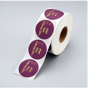 Großhandel Custom Logo Printing Werbe aufkleber Goldfolie kleber Glänzendes selbst klebendes Laminat für den Supermarkt gebrauch - Product Image 1
