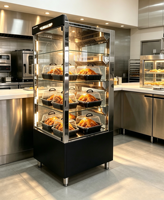 Vitrine chauffante commerciale de comptoir pour aliments chauds, gâteaux, poulet, viande, pâtisserie – Machine de présentation chauffante