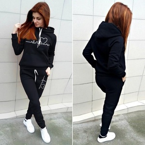 Phụ Nữ Mùa Thu Mùa Đông Thời Trang Ấm Tracksuit Dài Tay Áo Túi Áo + Dài Chạy Bộ Quần Phụ Nữ Mới Giản Dị Mồ Hôi Phù Hợp Với - Product Image 4
