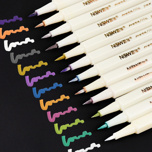Stylo à encre de couleur métallique sta personnalisé paillettes à colorier stylos à paillettes d'art métallique dessin pointe fine stylos marqueurs à pinceau métallique - Product Image 2