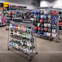 Présentoir de vêtements de sport au détail gant support suspendu support de vêtements mobile stockage de vêtements commerciaux cadre d'affichage en métal