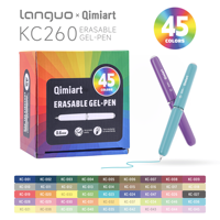 Lot de 45 stylos gel effaçables en plastique, assortiment complet, pointe 0,6 mm, stylos à friction professionnels pour l'art, l'école, le bureau, vente en gros