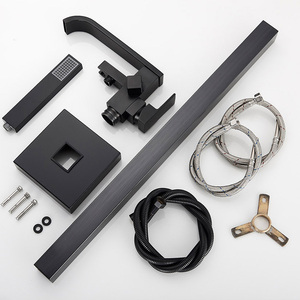 Sang Trọng Màu Đen Brass Phòng Tắm Vòi Nước Tầng Thường vụ Thiết Kế Duy Nhất Xử Lý Nước Nóng Và Lạnh Nhúng Thiết Kế Đơn Giản Bồn Tắm Mixer - Product Image 6