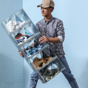 <span class=keywords><strong>Caja</strong></span> de <span class=keywords><strong>zapatos</strong></span> apilable gigante <span class=keywords><strong>jordan</strong></span>, <span class=keywords><strong>caja</strong></span> de <span class=keywords><strong>zapatos</strong></span> de plástico magnético con logotipo personalizado, venta al por mayor - Product Image 5