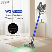 Aspirateur sans fil portable mini intelligent W2 DC150W 10kpa avec écran LED pour nettoyage humide et sec, alimenté par batterie, pour usage domestique