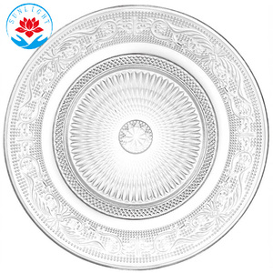 Prix d'usine – Assiettes de présentation en verre transparent de 6/7/8/9/10/12/13 pouces, assiettes à salade et à fruits, plats de service en verre - Product Image 5