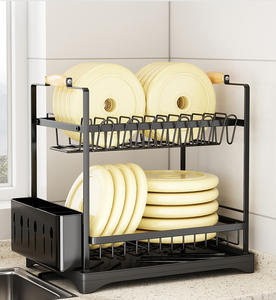 DS2288 <span class=keywords><strong>Scolapiatti</strong></span> a 2 Livelli con Portabicchieri e Portautensili per Piano Cucina - Product Image 2