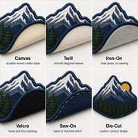 Patch brodé 3D en relief en forme de sommet de montagne, thermocollant pour chapeaux, personnalisable pour l'extérieur 	 Patch brodé montagne